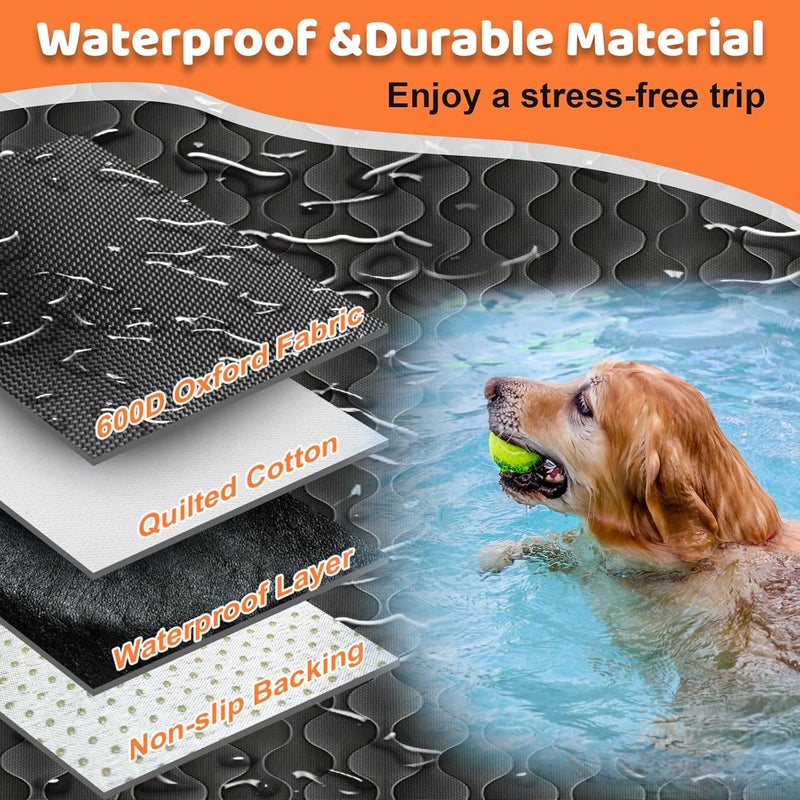 URPOWER Waterproof Dog Car Seat Cover for Back Seat - Scratch Proof & Nonslip Backing & Bench Seat Cover, Quilted, Padded, Durable Pet Seat Protector for Cars Trucks and SUVs - Image 5